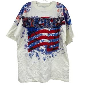 Vintage 90s Mickey & Co American Flag Shirt 4th Of July Patriotic Cotton Mens XL